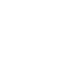 White icon of a family with two adults and two children standing under a curved line, symbolizing protection or unity, on a transparent background.